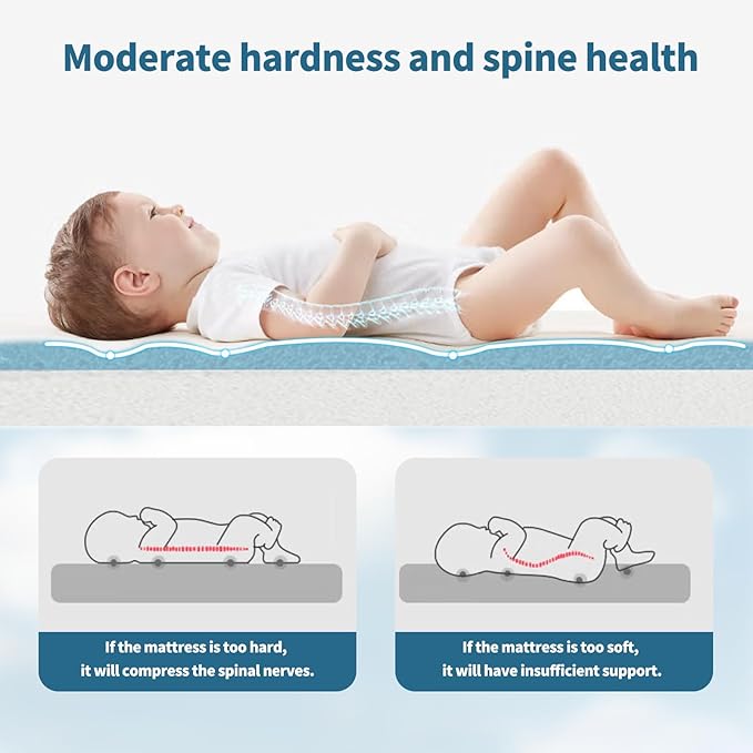 Pack and Play Mattress, 38" x 26" x 1.5" Pack N Play Mattress Topper, Dual Sided Comfort Gel Memory Foam Mattress with Removable Breathable Soft Cover, Playard Mattress for 38” x 26” playard