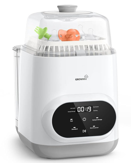 Grownsy EaseClean Bottle Washer Pro | All-in-One Bottle Washer and Sterilizer and Dryer | Baby Bottle Washer for Bottles, Pump Parts & Baby Essentials | Replaces Hand Washing
