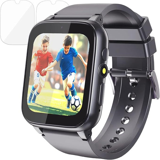 Goodatech 1.69'' Kids Smart Watch for Kids Boys Girls, Camera,26 Puzzle Games,Video Music Player,Pedometer,Alarm Clock, Learning Education Toys Gifts for 4-12 Years Children (Black)