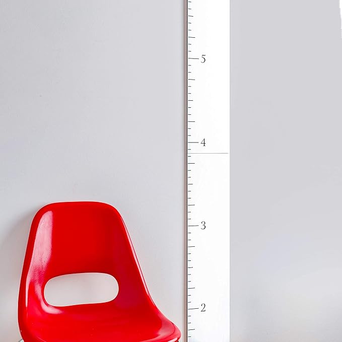 Wooden Growth Chart for Wall - Size Height Chart for Kids, Growth Measuring Board and Kids Height Wall Chart, Growth Chart for Kids, Height Chart for Wall - Modern White (63"x6.7")