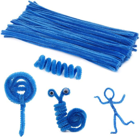100 Pieces Pipe Cleaners Chenille Stem, Lake Blue Pipe Cleaners Set for DIY Arts Crafts Decorations (Lake Blue)