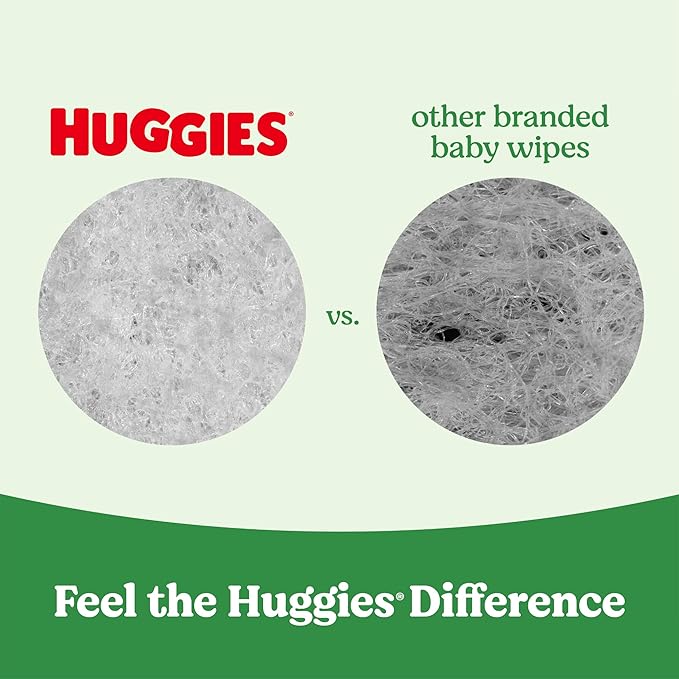 Huggies Natural Care Sensitive Baby Wipes, Unscented, Hypoallergenic, 99% Purified Water, 10 Flip-Top Packs (560 Wipes Total)