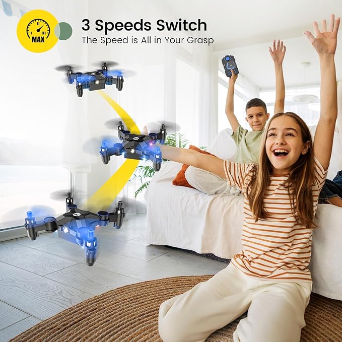 Holy Stone HS190 Foldable Mini Drone for Kids Beginners, RC Nano Quadcopter with Altitude Hold, 3D Flips, High Speeds Rotation, Headless Mode, Throw to Go, One Key Return, Great Gift Toys for Boys and Girls, Blue