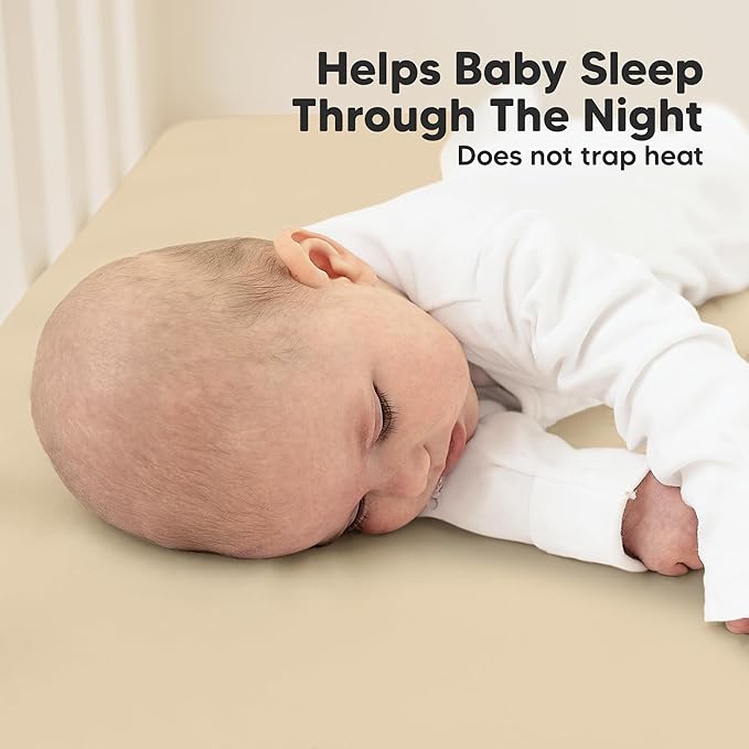KeaBabies 2-Pack Organic Crib Sheets for Boys, Girls - 52x28 Fitted Crib Mattress Sheet Neutral, Breathable Jersey Cotton Cover for Baby Bed, Toddler Mattress, Soft & Cute Prints (Khaki)