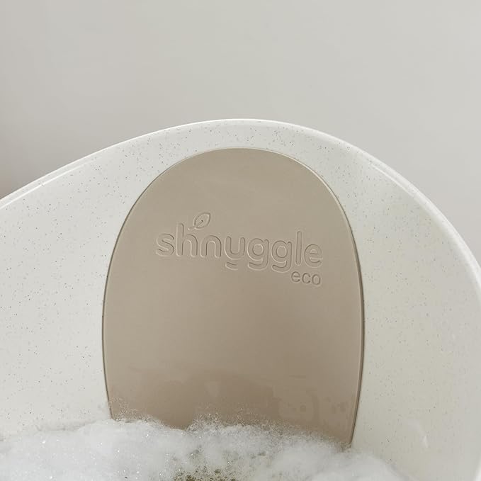ECO Toddler Bath Tub | Larger Bath Seat for Bigger Kids at Bathtime | Includes Warm and Soft Foam backrest | Grippy Anti-Slip Surface | Recycled Material with Bath Plug | Cookies & Cream