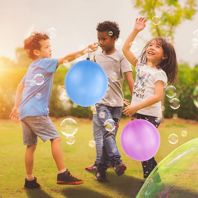 RUBFAC 36 Punch Balloons Punching Balloon Heavy Duty Party Favors For Kids, Bouncy Balls with Rubber Band Handle for Birthday Party, Goodie Bag, Stocking Stuffers for Kids