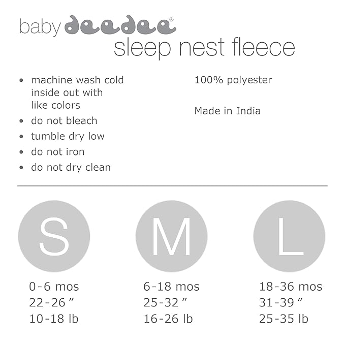 Sleep nest Fleece Baby Sleeping Bag, Lake Green, Medium (6-18 Months)
