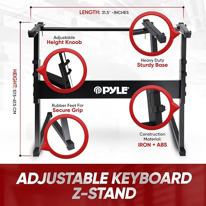 Pyle, Digital Musical Karaoke Portable Electronic Piano Includes Water-Resistant Case Bag, Keyboard Stand, Sustain Pedal & Headset (61 Keys), Compact (PKBRD6175P)