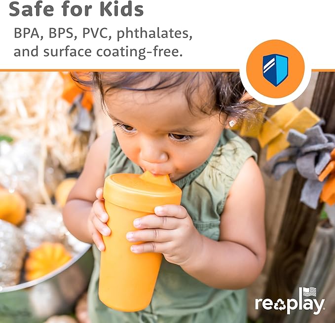 Re-Play Sippy Cups for Toddlers - 10 Oz. Reusable Spill Proof Cups for Kids, Dishwasher/Microwave Safe - Made in USA - Set of 3-3.13" x 6.25" - Princess