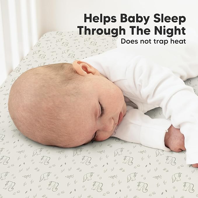 KeaBabies 2-Pack Organic Crib Sheets for Boys, Girls - 52x28 Fitted Crib Mattress Sheet Neutral, Breathable Jersey Cotton Cover for Baby Bed, Toddler Mattress, Soft & Cute Prints (Pine Grove)