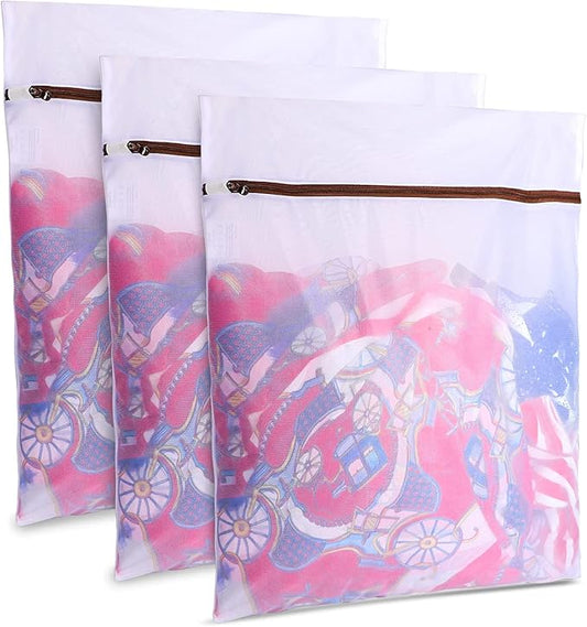 GOGOODA 3 Pack Medium Mesh Wash Bags for Delicates 12 x 16 inches Travel Laundry Bag for Travel, Laundry, Hosiery, Blouse