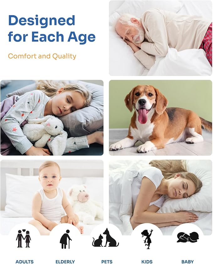Washable Bed Pads 34" x 36" - 4 Pack, Blue, Waterproof Bed Pads for Incontinence, Bed Wetting Pads for Bed, Sofa, Floor, Resuable Underpads for Adults, Seniors, Pet