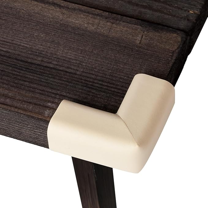 12-Pack Corner Protectors Baby Proof, Furniture Corner and Edge Safety Bumpers, Soft Rubber Foam Cushion Covers, 3M Taped Corner Guards, Baby Child Proofing Pads, Table Corner Protectors, White