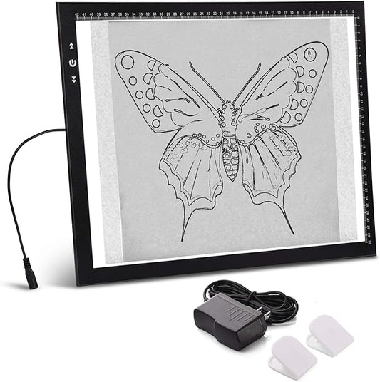 HSK A3 Artist tracing Light Box Copy Table, 12V1A Adapter Power Dimmerable 6000 Lux Lock Button Artcraft Light Pad for Tatto Drawing, Sketching, Animation,Diamond Painting