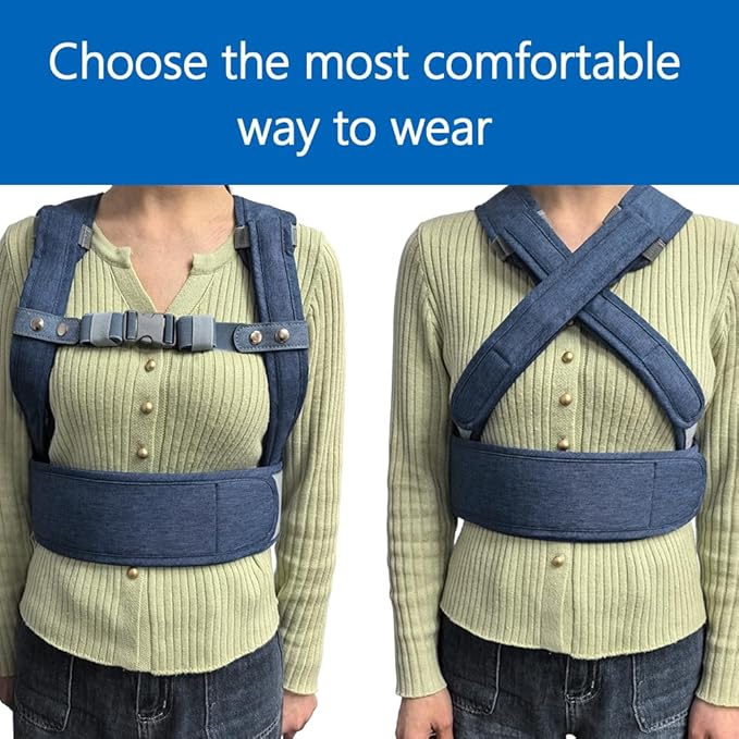 WoodyKnows Side-Sleeping Backpack, New Version with Touch Fastener Tape & Chest Strap, Sleep Position Trainer, Alleviates Snoring Caused by Throat Issues (Large)