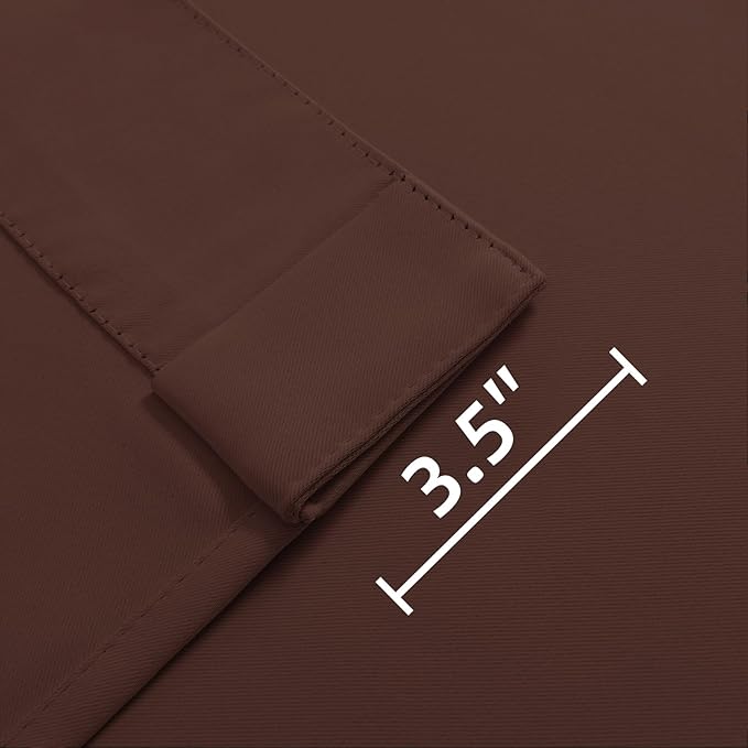 Joydeco Custom Blackout Curtains for Bedroom, 1 Panel Room Darkening Curtains & Drapes for Living Room Window Rod Pocket Back Tab (Custom Size,Chocolate)