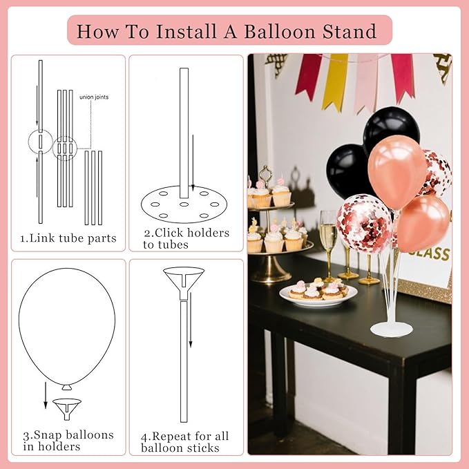 21st Birthday Decorations for Girls Women - 56pcs Rose Gold Happy 21st Banner, 21st Birthday Crown Sash, Cake Topper, Number 21 balloons, 3D Butterflies, 4 Balloon Stands kits
