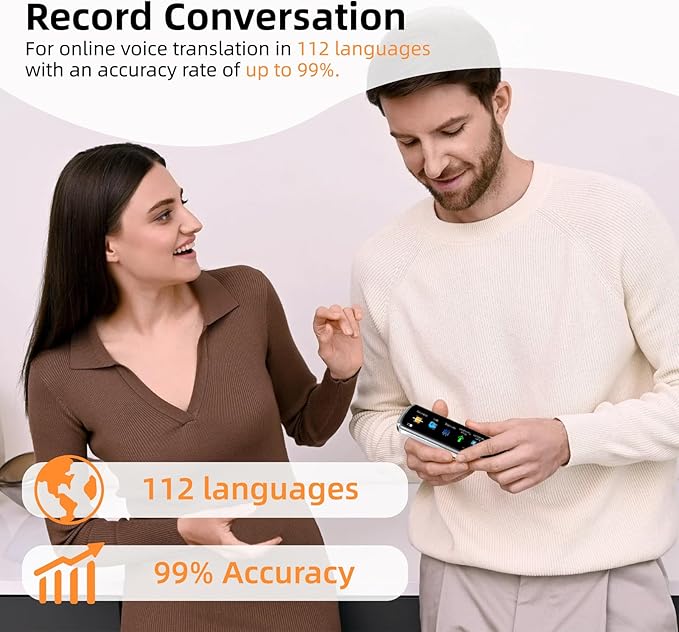 Translation Pen, OCR Digital Reading Pen with 112 Language, Translation Device with 3.69 Inch Touch Screen, Smart Pen for Instant Voice Translator for Study, Travel, Business