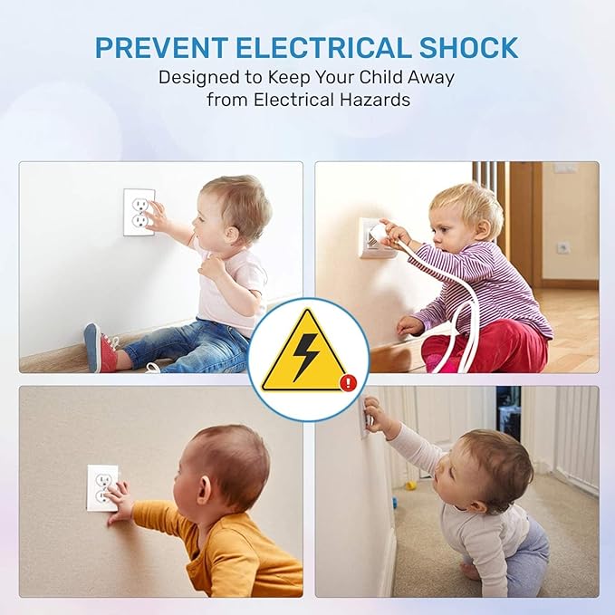 48 Pack Outlet Covers Baby Proofing, Provide Shock Prevention and Easy Installation, Safe and Secure Plastic Plug Covers for Power Sockets (48 Outlet Covers)