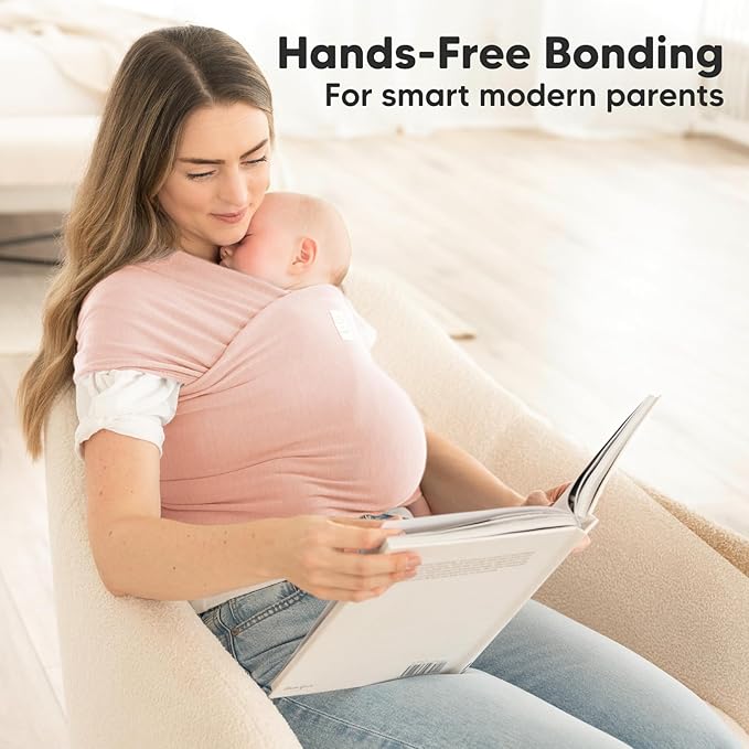 KeaBabies Baby Wrap Carrier - All in 1 Original Baby Carrier Newborn to Toddler Sling, Easy to Wear, Hands Free Bonding, Lightweight, Breathable Infant Wraps (Dusty Pink)