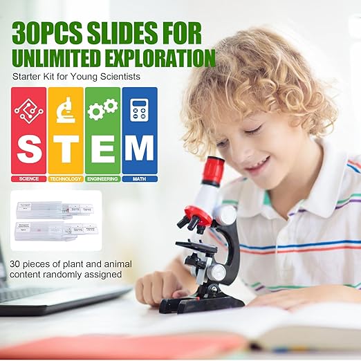 60 Pieces Prepared Microscope Slide Set with Specimens, Plant Animal Cell Science Education Microscope Slides for Bioscience Labs