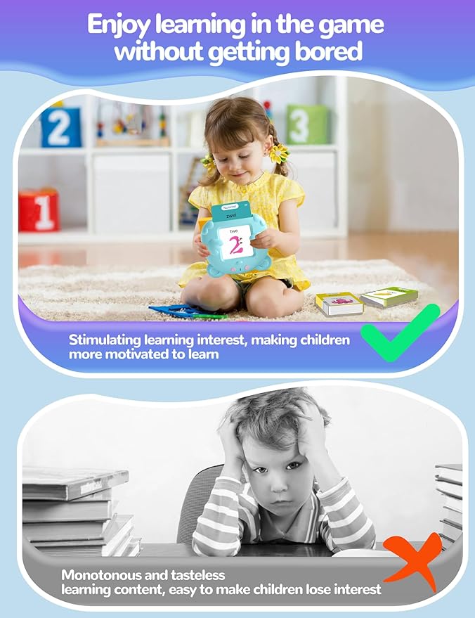 German and English Talking Flash Cards for Toddlers, 510 Sight Words Bilingual Learning Toys for Children, Autism Pocket Speech Therapy Toys, Deutsch Vocabulary Educational Flashcards