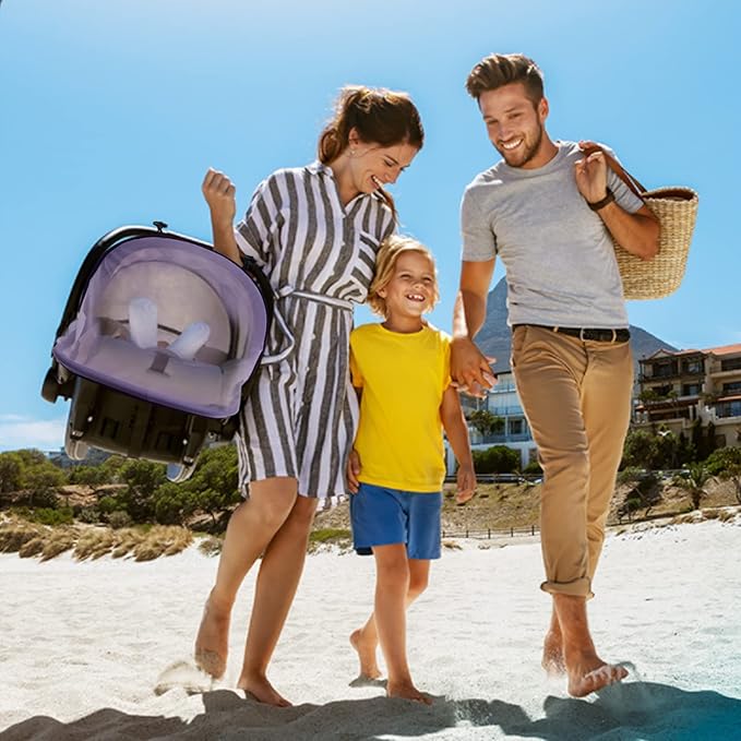 Mosquito Net for Baby Car Seats, Infant Car Seat Insect Mesh Net, Breathable, Universal Fit for All Car Seats, Premium Quality: Machine Washable Durable & Long Lasting Infant Insect Netting (Purple)