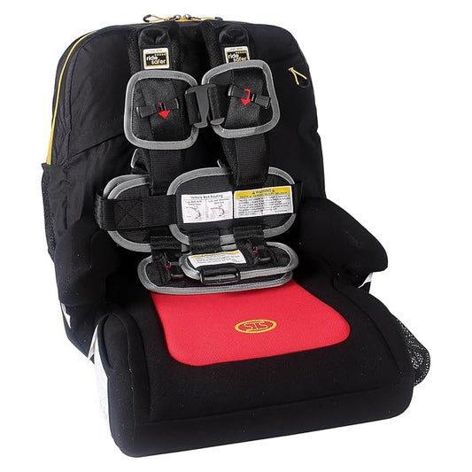 Extra Small Black RideSafer Travel Vest & TravelSmarter Booster Seat Combo, Lightweight, Compact, Portable Car Seat - Perfect for Travel and Everyday Child Safety