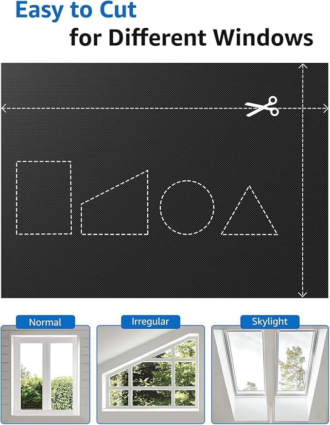Sumobaby Blackout Curtains for Bedroom Portable 57"x64",No Drill Blackout Shades with Upgraded Hook&Loop Tapes,100% Black Out Window Cover,Thermal Insulated Blinds for Bedroom,Nursery(1 Panel,Black)