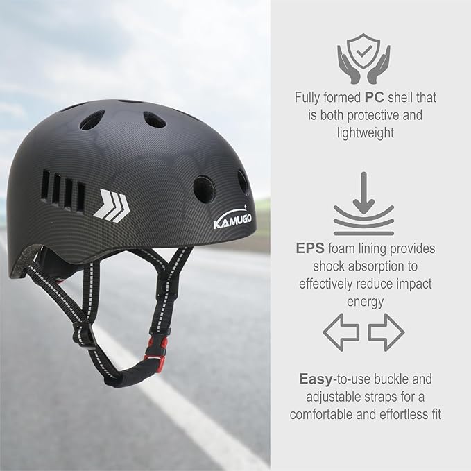 KAMUGO Kids Bike Helmet Set, Toddler Helmet for Ages 2-8 Boys Girls with Sports Protective Gear Set Knee Elbow Wrist Pads for Skateboard Cycling Scooter Rollerblading