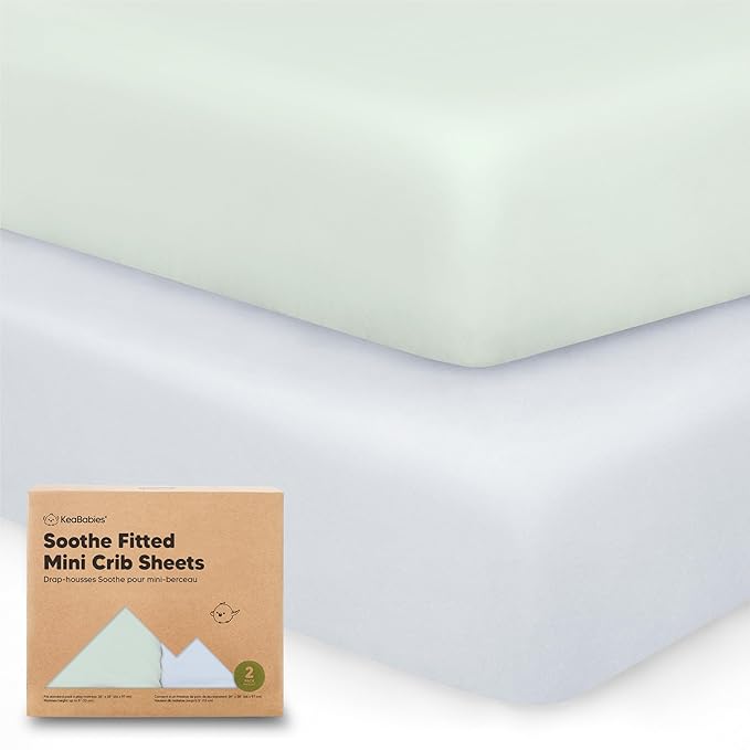 KeaBabies 2-Pack Organic Crib Sheets for Boys, Girls - 52x28 Fitted Crib Mattress Sheet Neutral, Breathable Jersey Cotton Cover for Baby Bed, Toddler Mattress, Soft & Cute Prints (Cove)