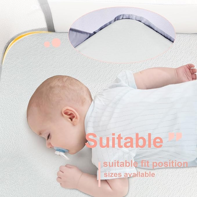 ANGELBLISS Bassinet Mattress Topper, Gel Memory Foam Mattress with Removable Cover Fit for AMKE Bassinet (35" x 20"), Bellababy, Evolur Stellar and Yamesmile Bassinets, Waterproof Soft Mattress