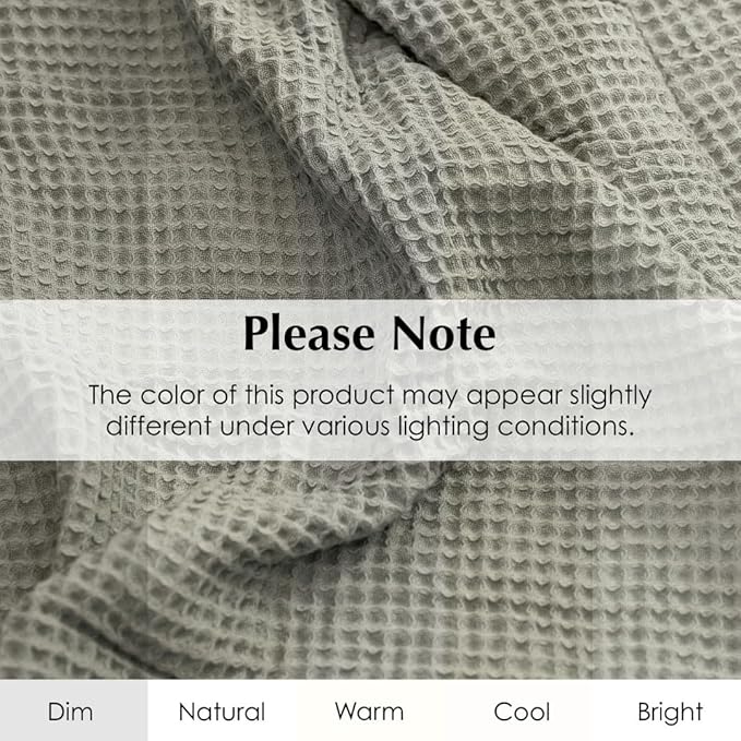 Salt Earth GOTS Certified 100% Organic Cotton Throw Blanket, 55" X 60" Blankets & Throws for Bed, Throw Blanket for Couch,Modern & Cozy Blanket, All Seasons, Waffle Blanket, Soft Blanket (Mosstone)