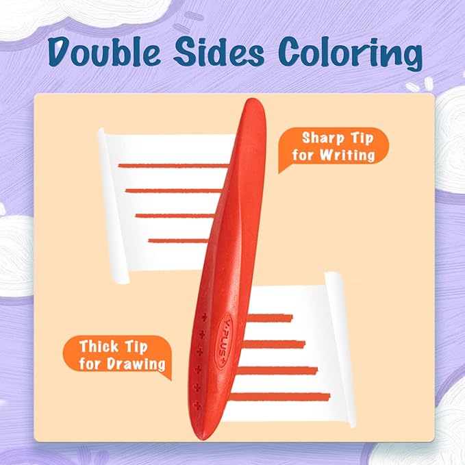 YPLUS Triangle Crayons for Kids - Washable Toddlers Crayons 12 Colors, Non Toxic Handwriting Posture Correction Coloring Art Supplies