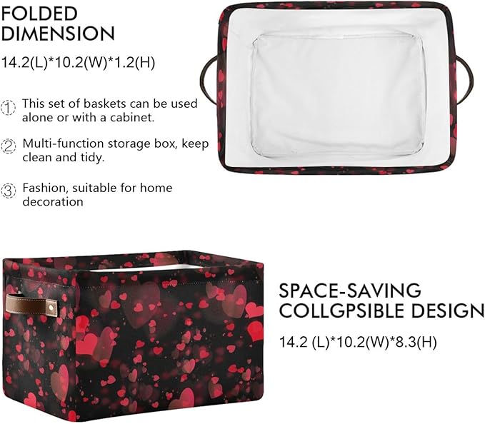 Storage Basket Cube Storage Bins Organizer Bag Collapsible Closet Shelf Baskets with handle for Baby Cloth Pet Toy Book 14.2×10.2×8.3 IN