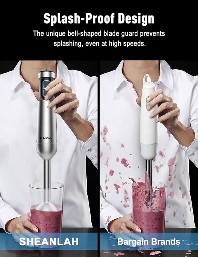 1000W Powerful Immersion Blender handheld, 2025 New Update Hand Blender with 25-Speed, Scratch-Resistant Corded Hand Mixer with Heavy-Duty Copper Brushless Motor and Gift Box