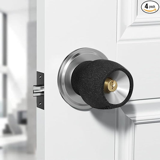 4PCS Round Door Handle Covers - Anti-Scald Door Knob Cushion Cover - Door Handle Protector for Summer and Winter