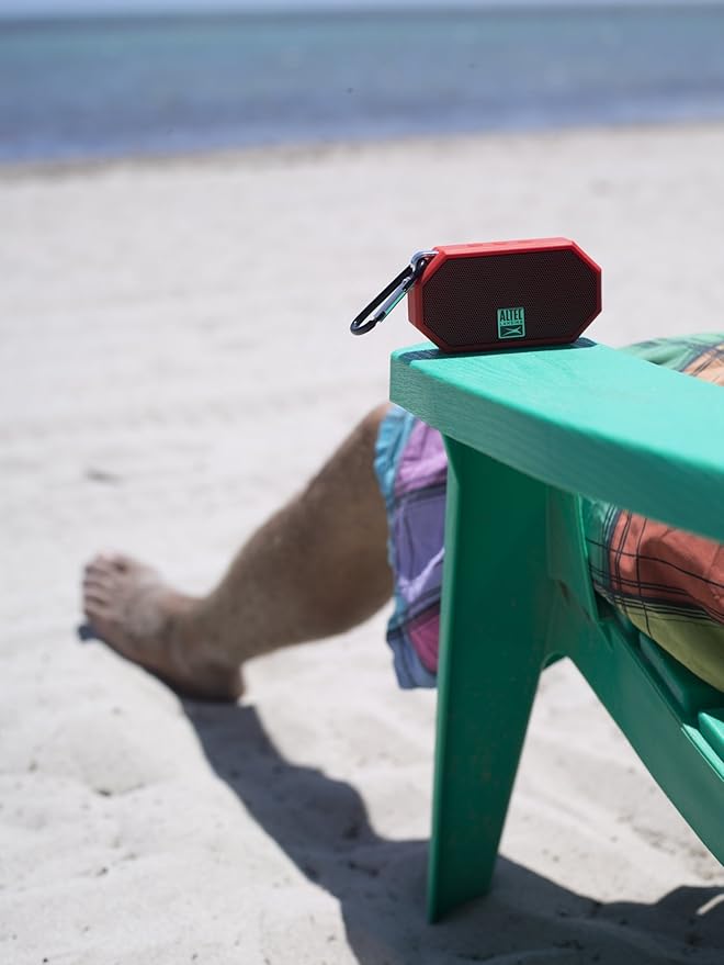 Altec Lansing Mini H2O - Waterproof Bluetooth Speaker, IP67 Certified & Floats in Water, Compact & Portable Speaker for Hiking, Camping, Pool, and Beach, Red