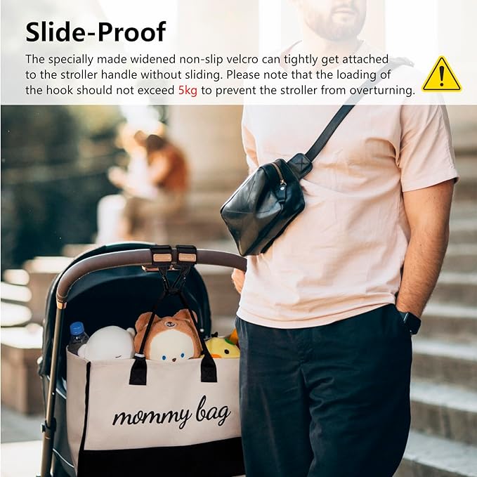 TOPDesign Universal Baby Stroller Organizer, Stroller Caddy with Detachable Mesh Bag & Heightened Insulated Cup Holders & Non-Slip Secure Hooks Accessories, Fits Most Strollers (Green Bandanna)