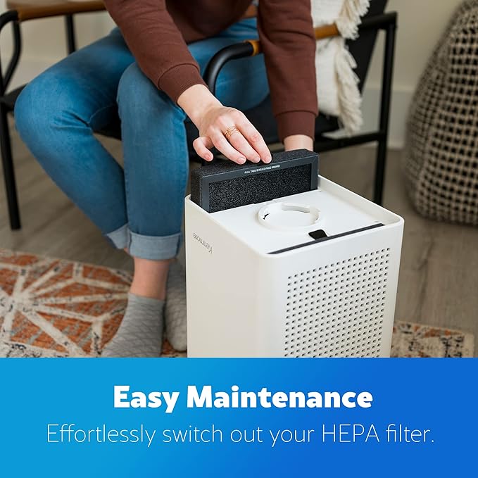 Kenmore PM2010 Air Purifiers with H13 True HEPA Filter, Covers Up to 1200 Sq.Foot, 24db SilentClean 3-Stage HEPA Filtration System, 5 Speeds for Home Large Room, Kitchens & Bedroom, PM2010