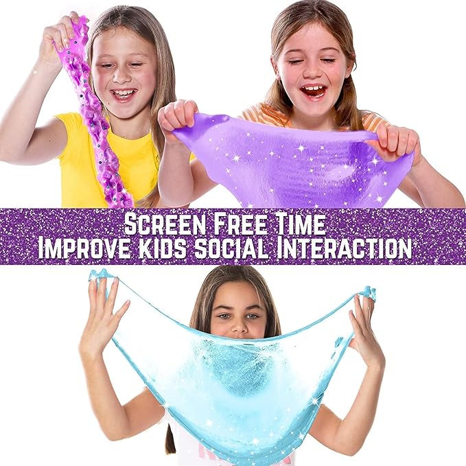 GirlZone Giant Mermaid Sparkle Egg Slime Kit - Large Multicolor Set - Glow-in-The-Dark & Glitter Add-Ins with Built-in Egg Mixing Bowl, Foam Balls & Mermaid Charms - Slime Kit for Girls Ages 8-12