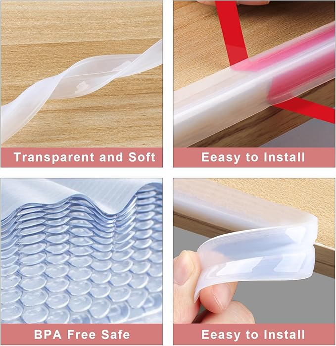 100% Silicone Corner Protectors,Corner Protector Baby Proofing,Soft Edge Protector,Furniture Corner Guard & Edge Safety Bumpers with Strong Adhesive for Furniture&Sharp Corners