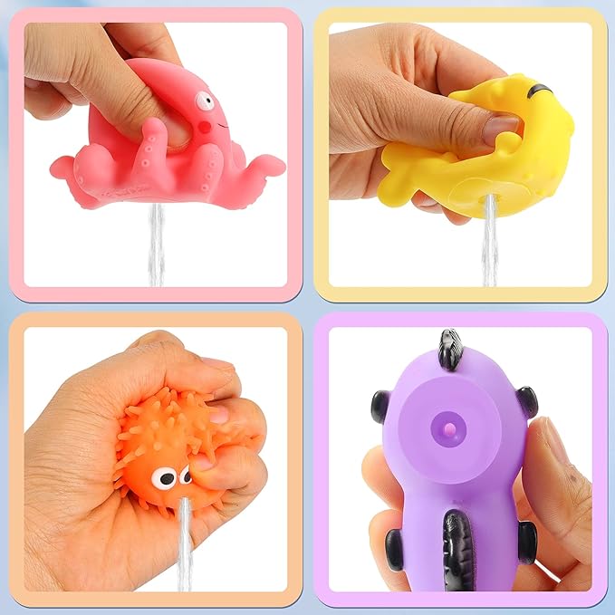 Shindel 16 PCS Baby Bath Toys, Floating Pool Toys for Kids Toddler Boys Girls