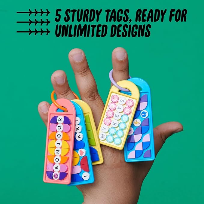 LEGO DOTS Bag Tags Mega Pack – Messaging 41949 DIY Customizable Craft Kit; A Creative Activity Toy for Kids Aged 6+ (228 Pieces)