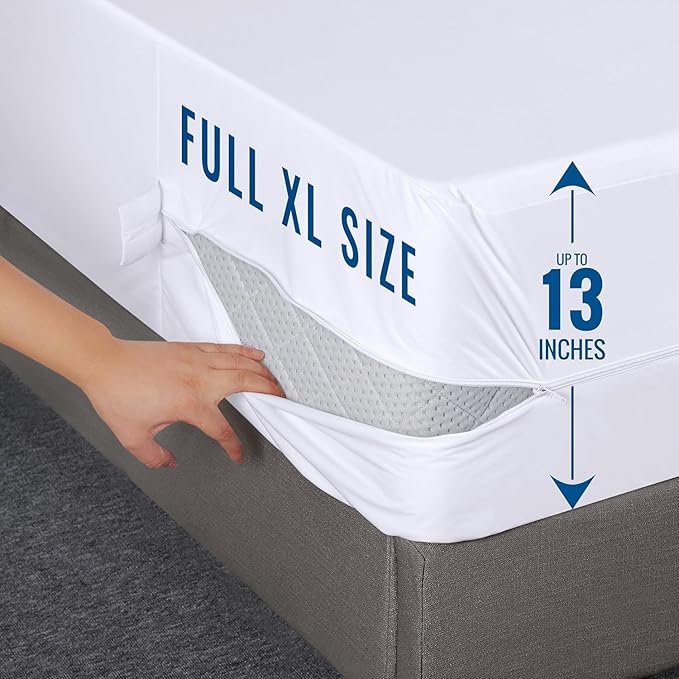 Utopia Bedding Zippered Mattress Encasement Full XL Size (Pack of 2), 100% Waterproof, Dust Mite and Bed Bug Proof Mattress Protector, Absorbent 6-Sided Mattress Cover