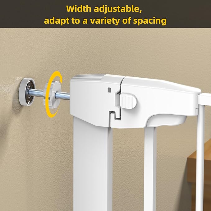 Easy Step Walk-Thru Baby Gate – Adjustable Safety Gate for Babies & Pets, Pressure Mount Kit, Includes Wall Cups & Extensions – 29.7 to 48.8W x 30.5H inches, CPC Certified