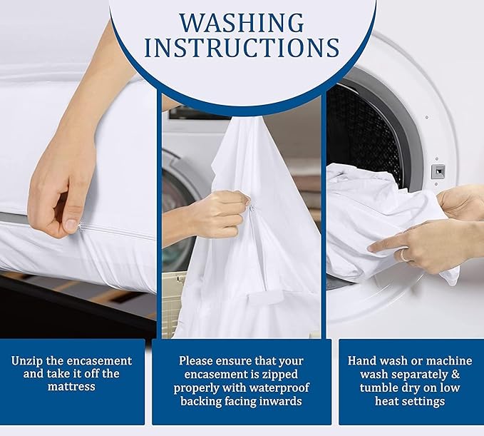 Utopia Bedding Zippered Mattress Encasement California King, 100% Waterproof Bed Bug and Dust Mite Proof Mattress Protector, Absorbent Six-Sided Mattress Cover