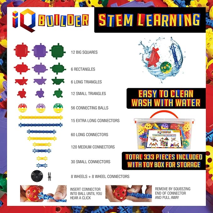 | STEM Learning Toys | Creative Construction Engineering | Fun Educational Building Blocks Toy Set for Boys and Girls Ages 5 6 7 8 9 10 Year Old + | Best Toy Gift for Kids | Activity Game