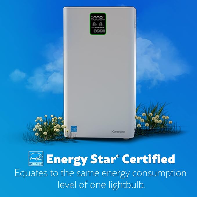 Kenmore PM3020 Air Purifiers with H13 True HEPA Filter, Covers Up to 1500 Sq.Foot, 24db SilentClean 3-Stage HEPA Filtration System, 5 Speeds for Home Large Room, Kitchens & Bedroom