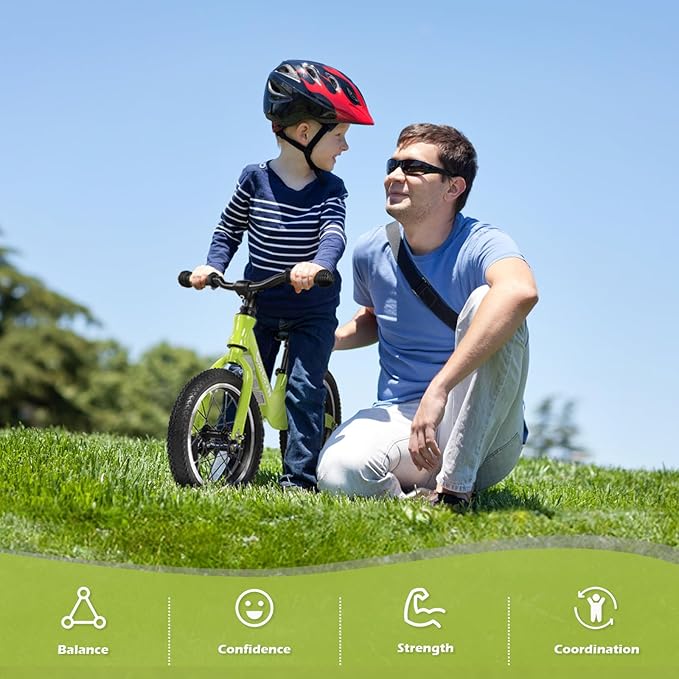 14" Kids Balance Bike for 3,4,5,6 Year Old Boys and Girls, Air Tires with Magnesium Alloy Frame, Lightweight No Pedal Toddler Training Bicycle